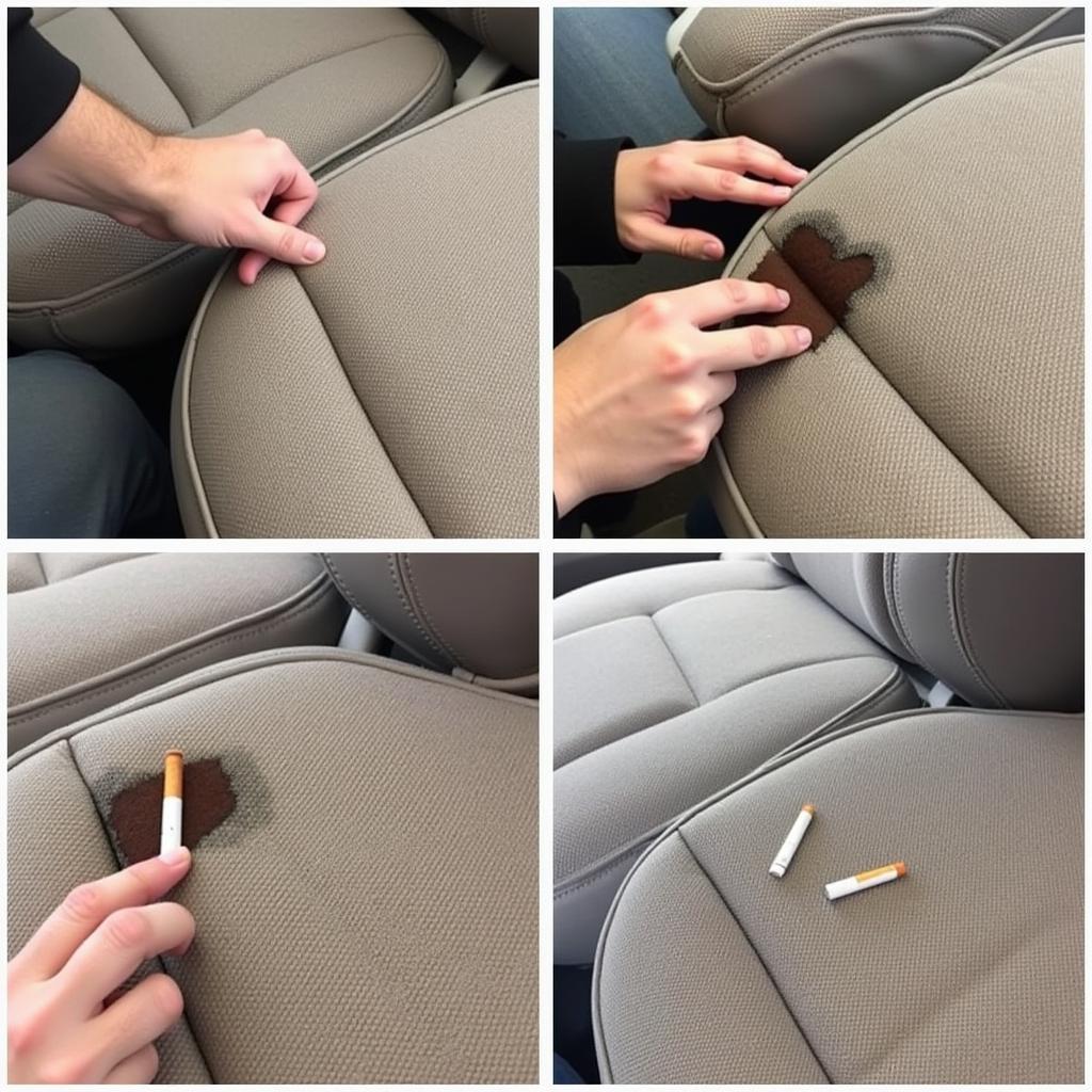 Patching a Cigarette Burn in Car Upholstery