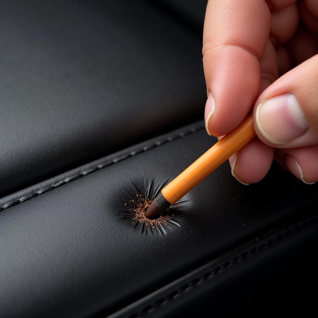 Repairing a Cigarette Burn in a Leather Car Seat