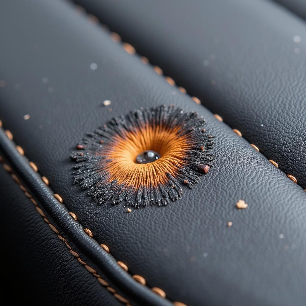 Cigarette Burn Surface Damage on Car Upholstery