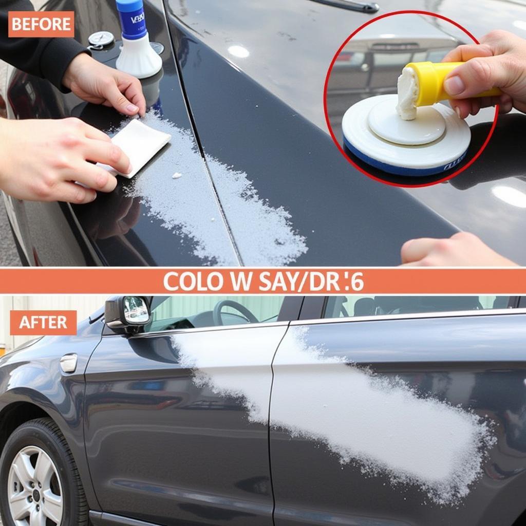 Using a clay bar to remove contaminants from car paint