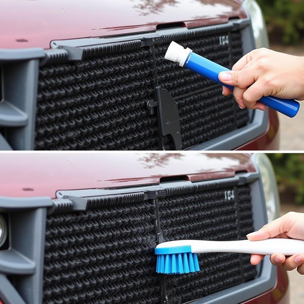 Cleaning a Car's AC Condenser