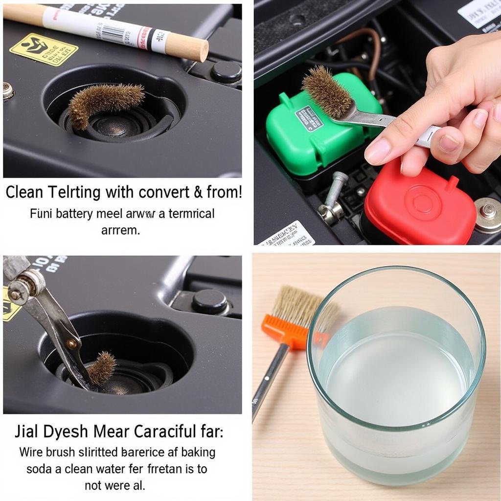 Cleaning Car Battery Terminals with a Wire Brush