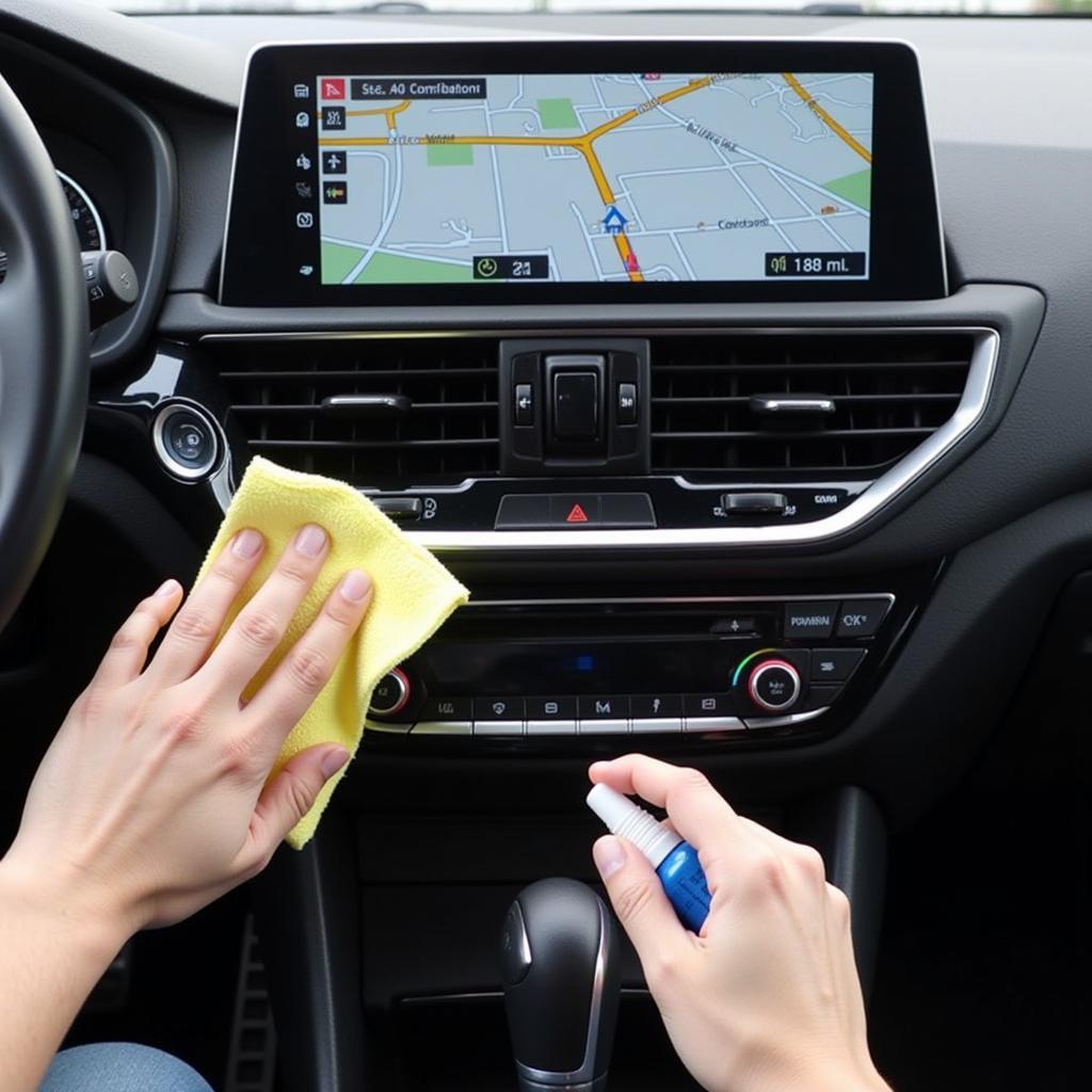 Cleaning a Car Navigation Screen Safely