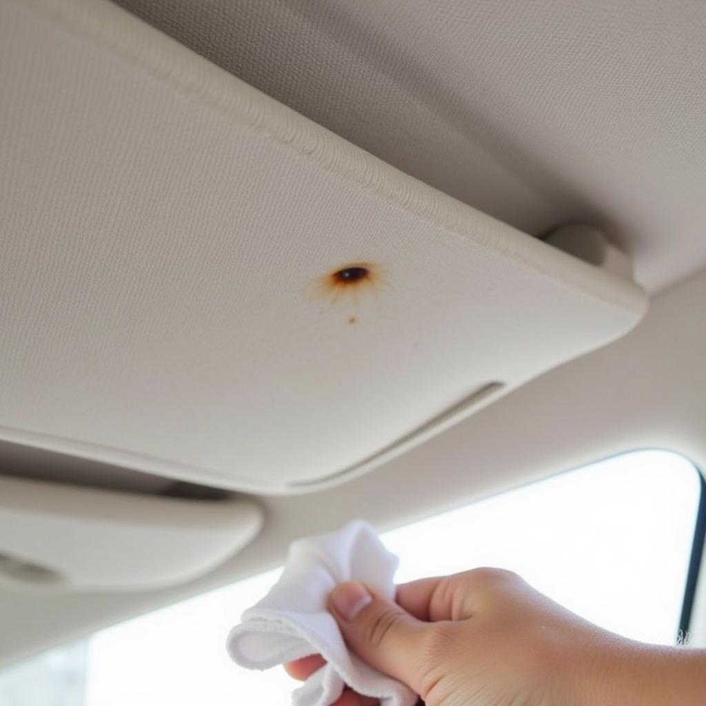 Cleaning a Minor Burn on a Car Headliner