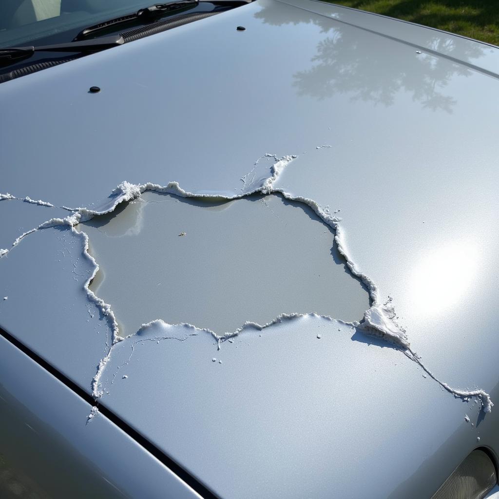 Clear Coat Peeling on a Car Hood