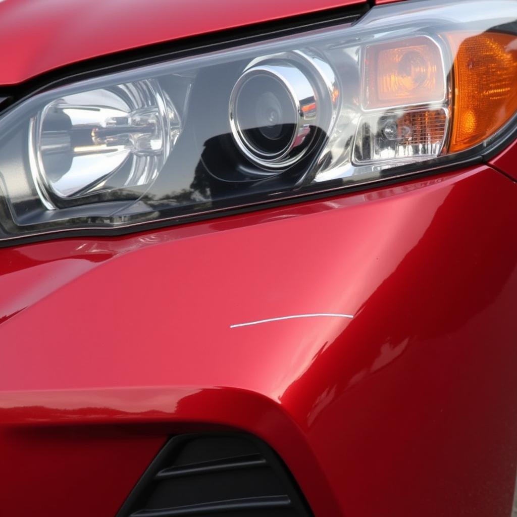 Identifying a Clear Coat Scratch on Car Bumper