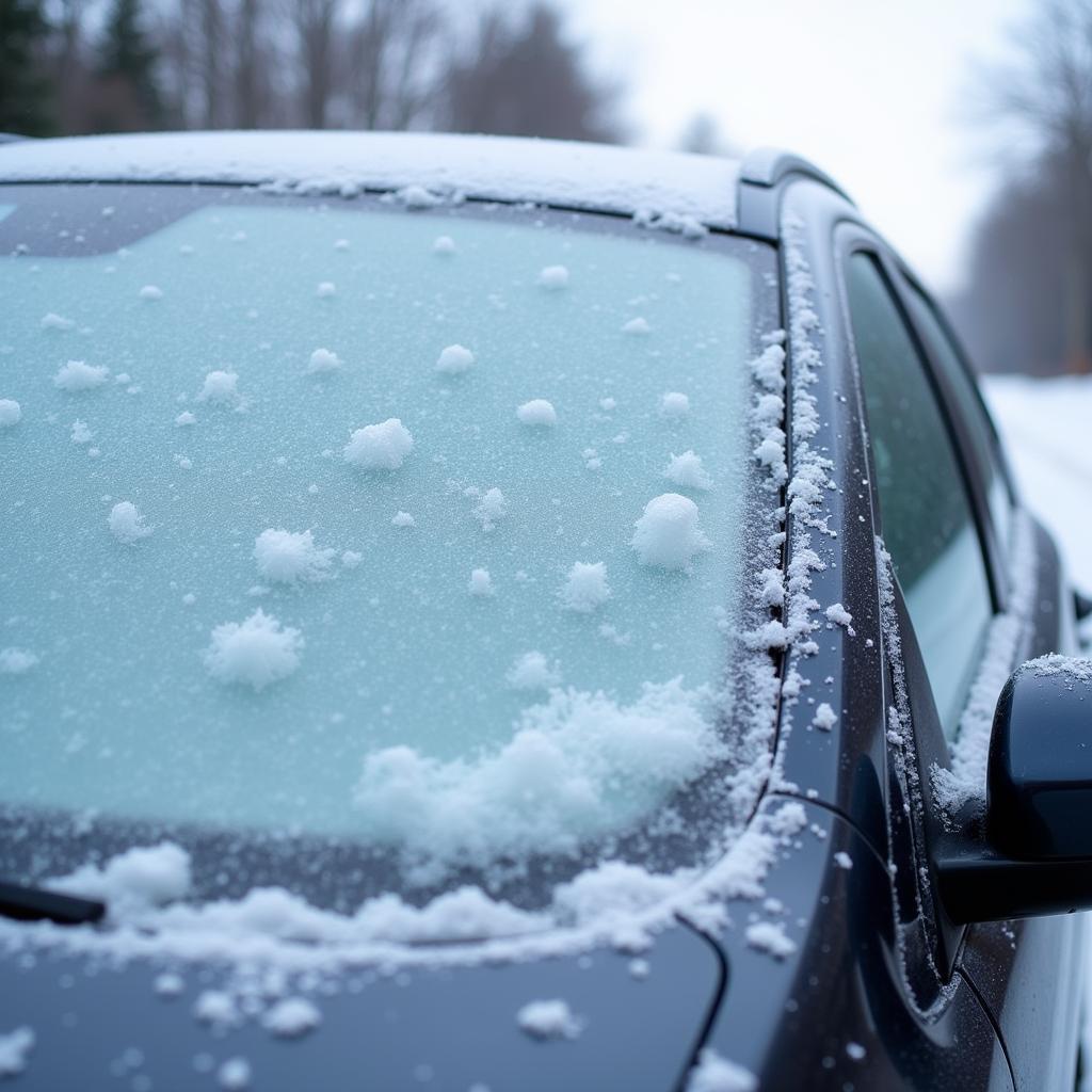 Frozen Windshield in Cold Climate