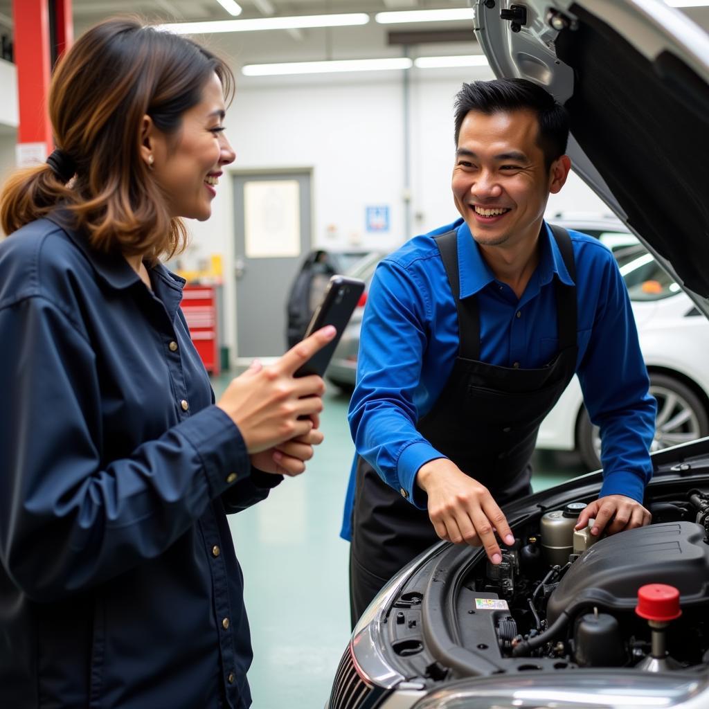 Communicating with a Vietnamese Mechanic