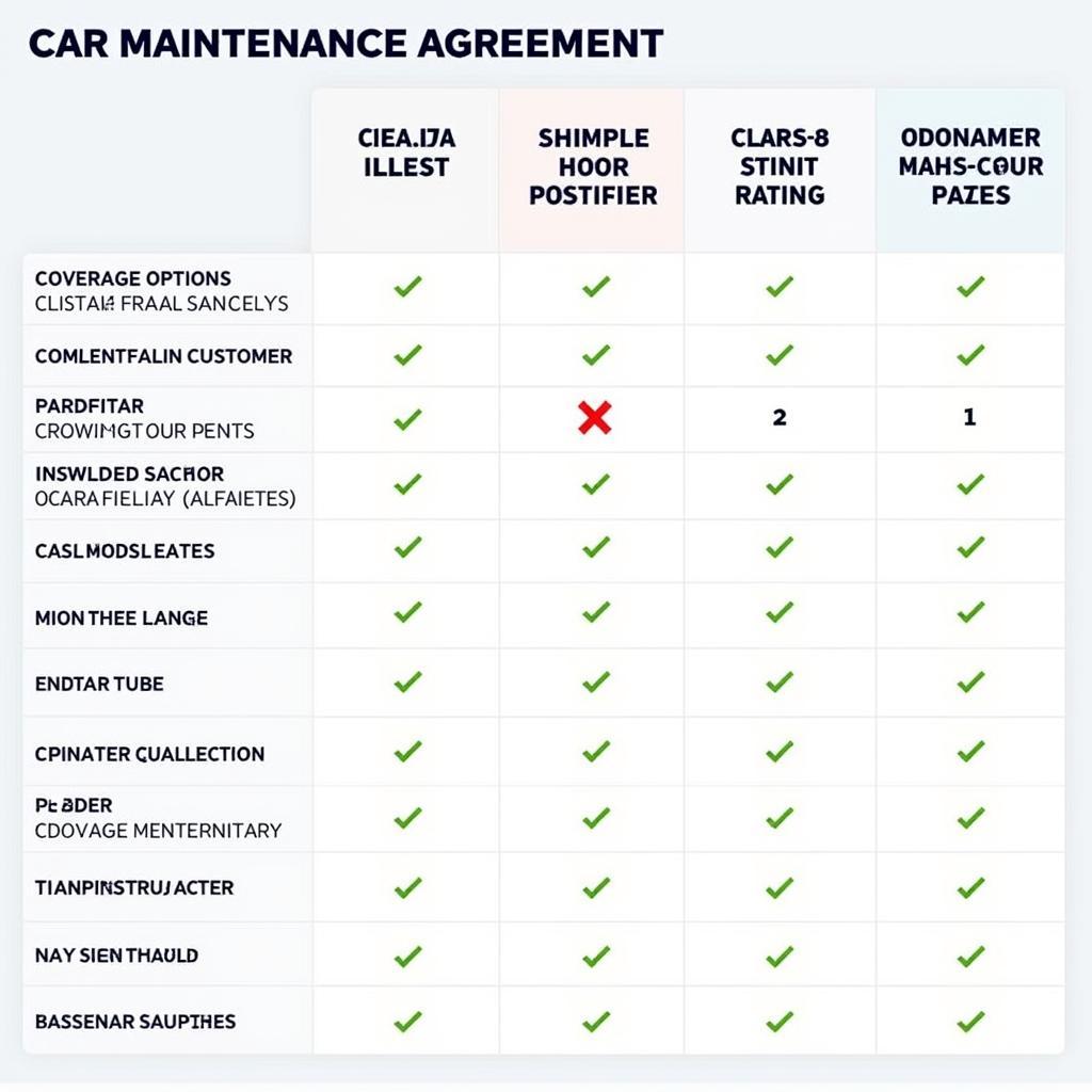 Comparing Car Maintenance Agreements