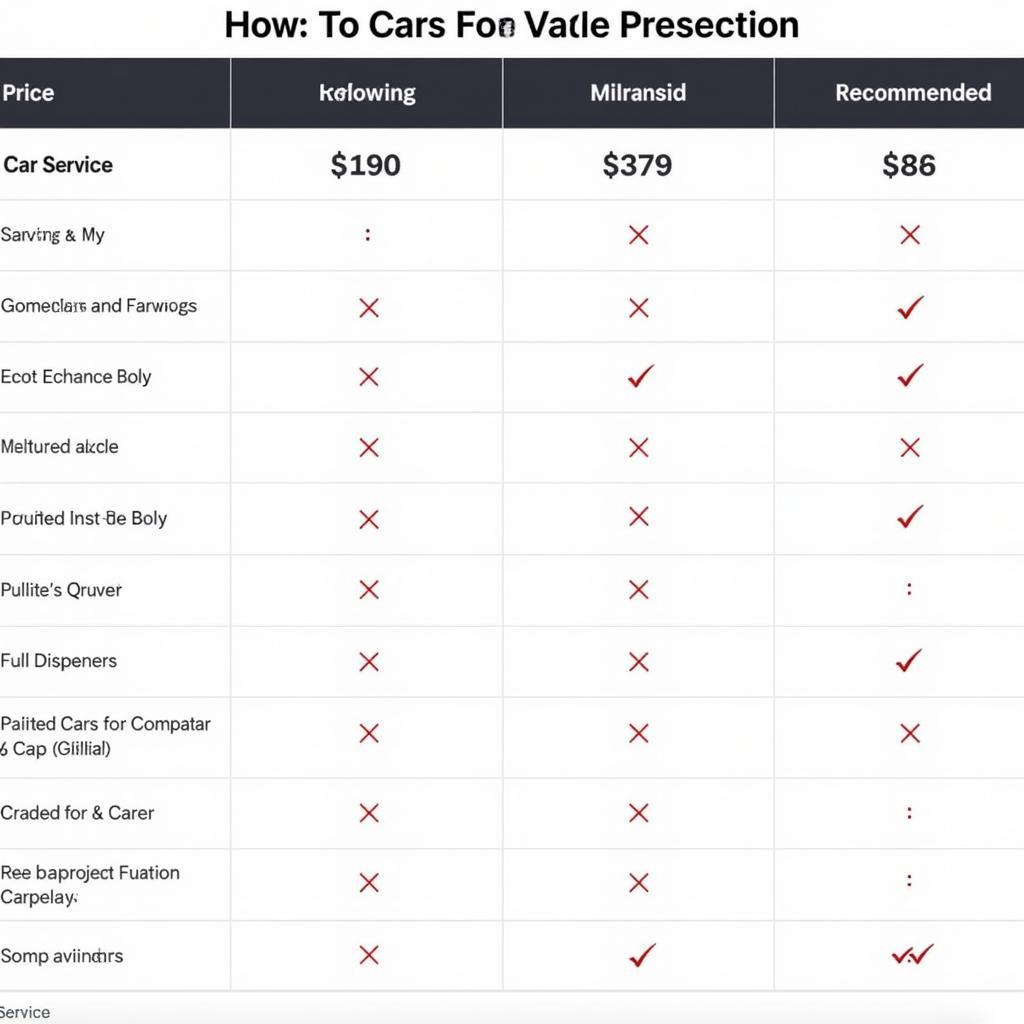 Comparing Different Car Maintenance Packages