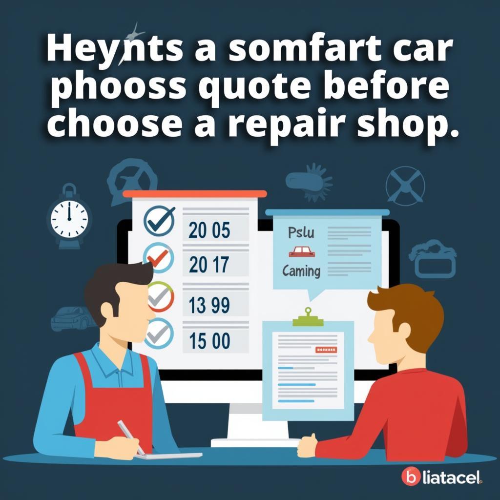 Comparing quotes from different car repair shops.