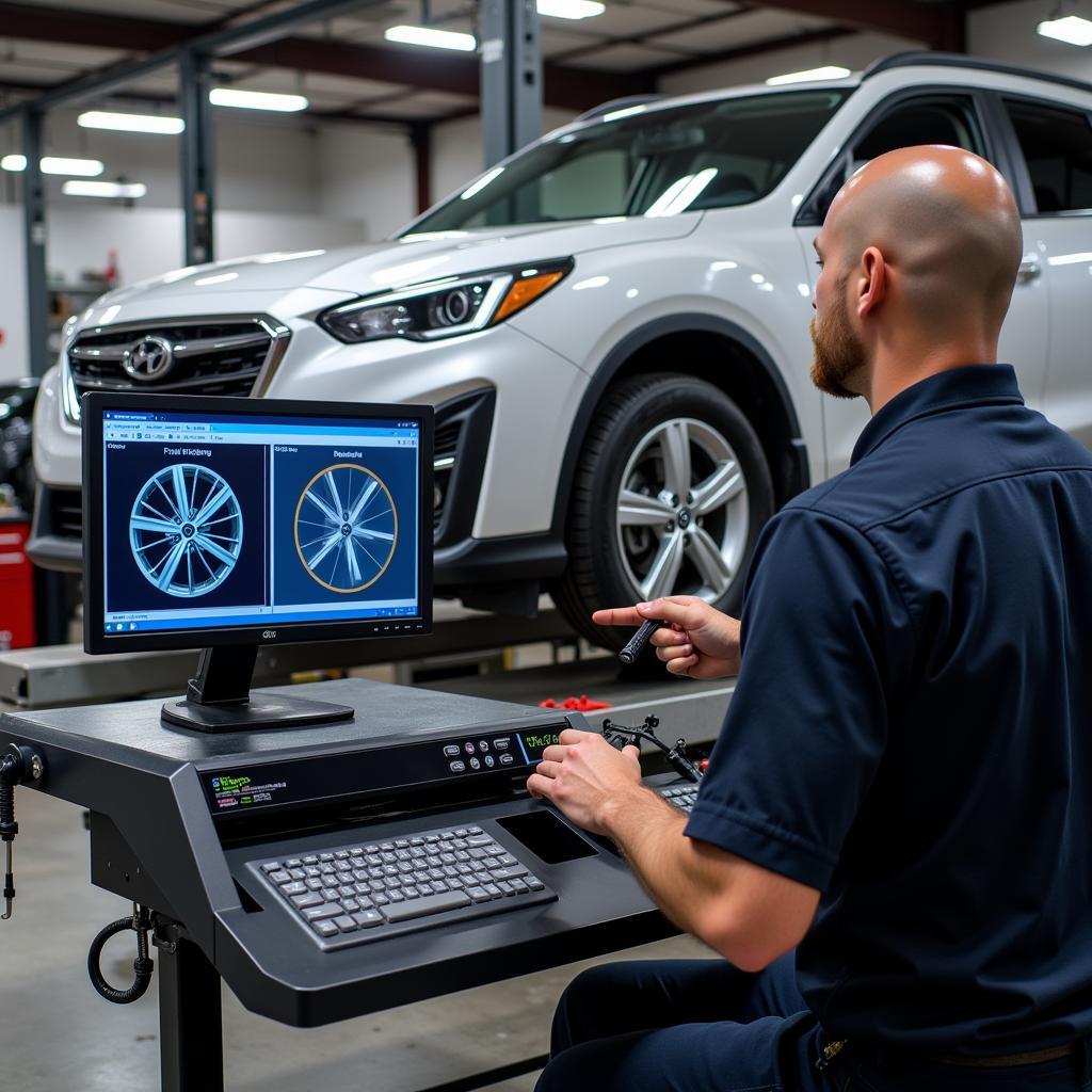 Computerized Alignment Machine in Use