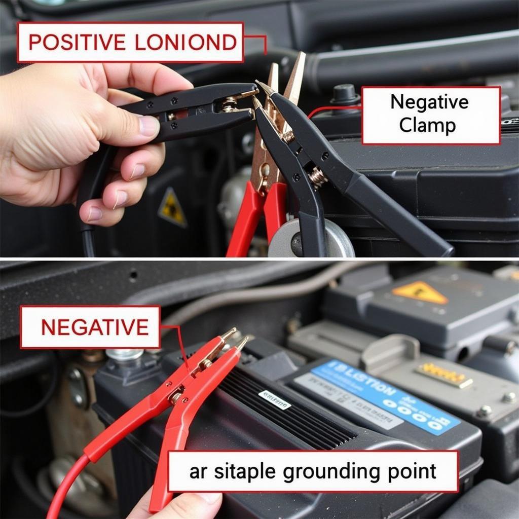 Connecting Charger Clamps to No Maintenance Battery