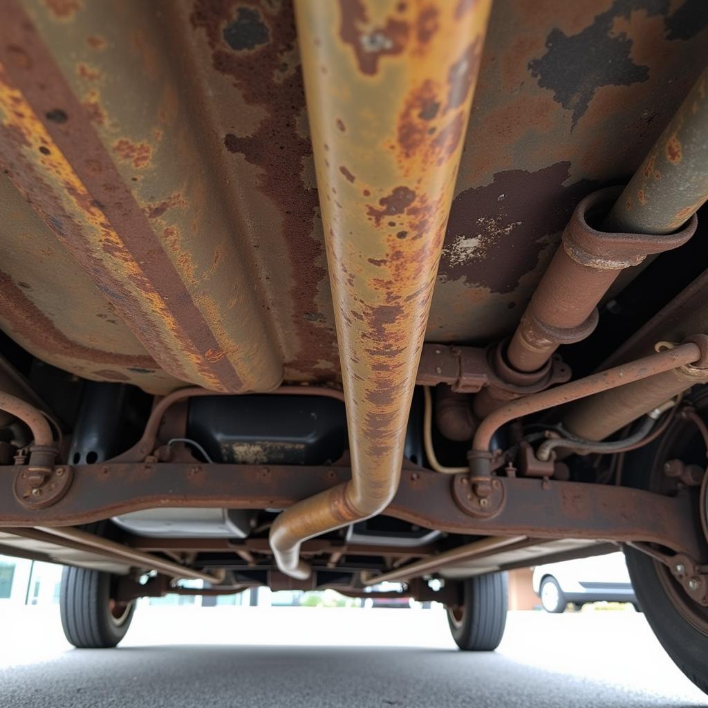 Corrosion on Flood Car Undercarriage