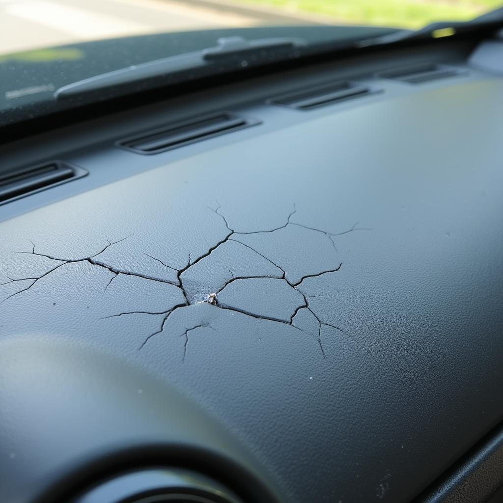 Cracked Car Dashboard Due to Sun Damage