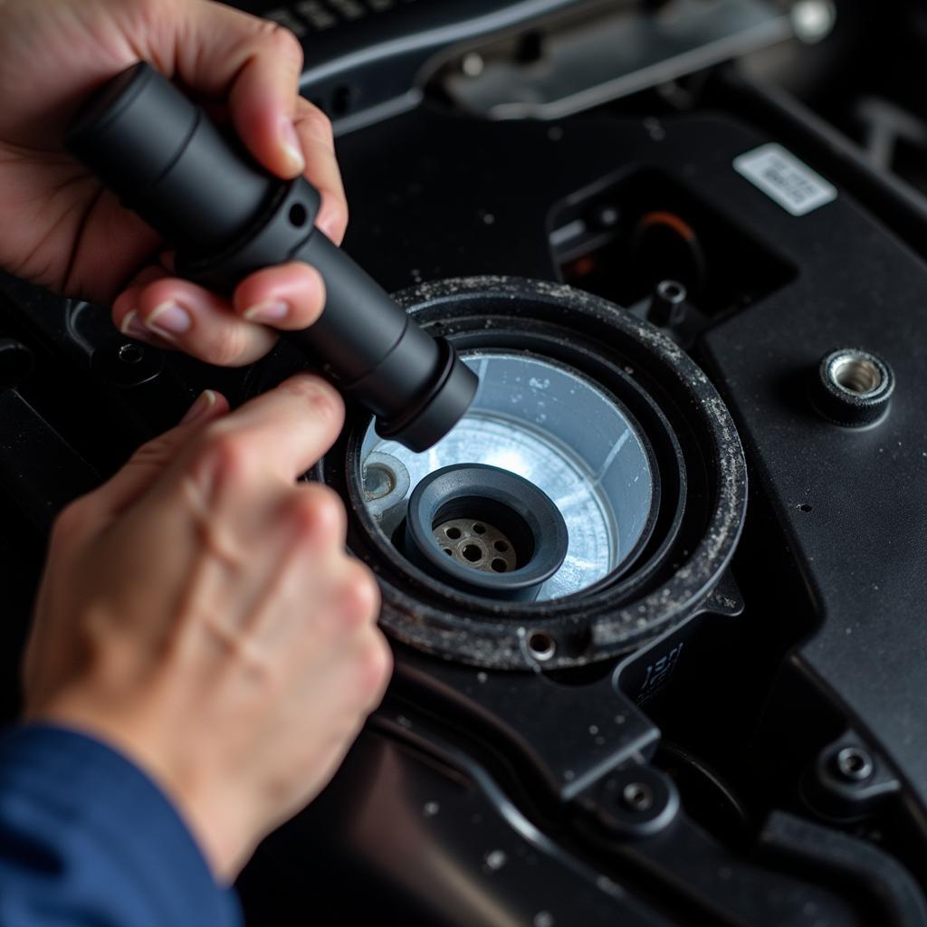 Inspecting a cracked fuel tank divider