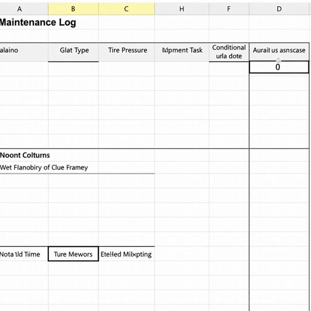 Customizable Car Maintenance Excel Template