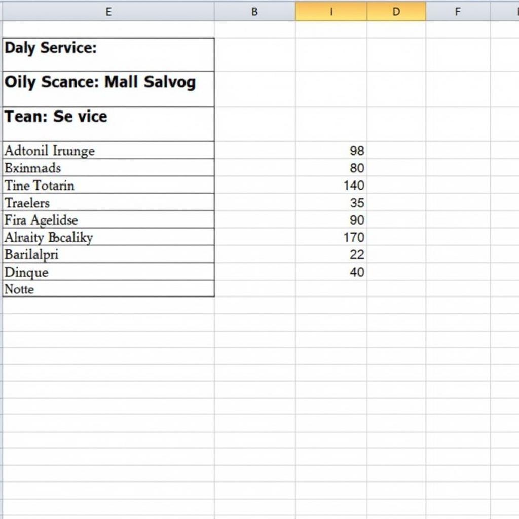 Customized Car Maintenance Excel Spreadsheet