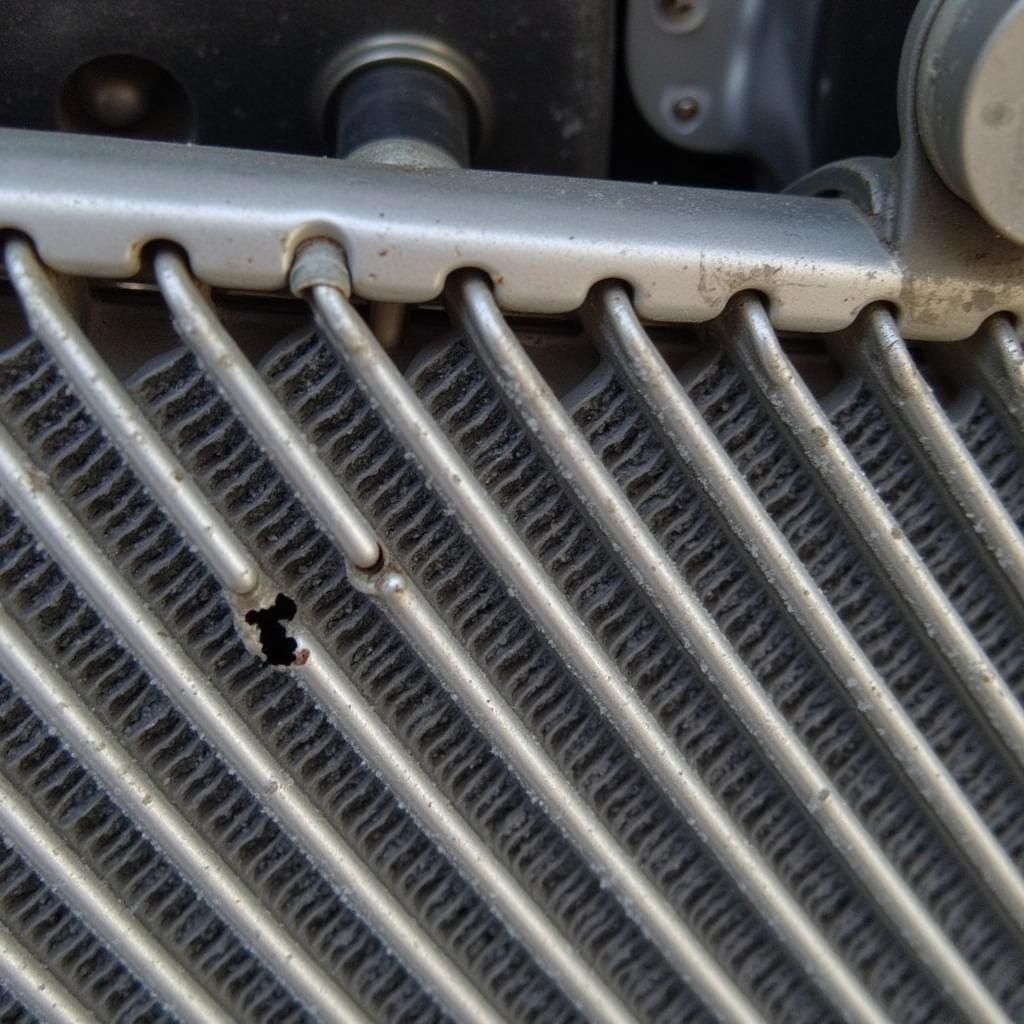 Damaged Car AC Condenser