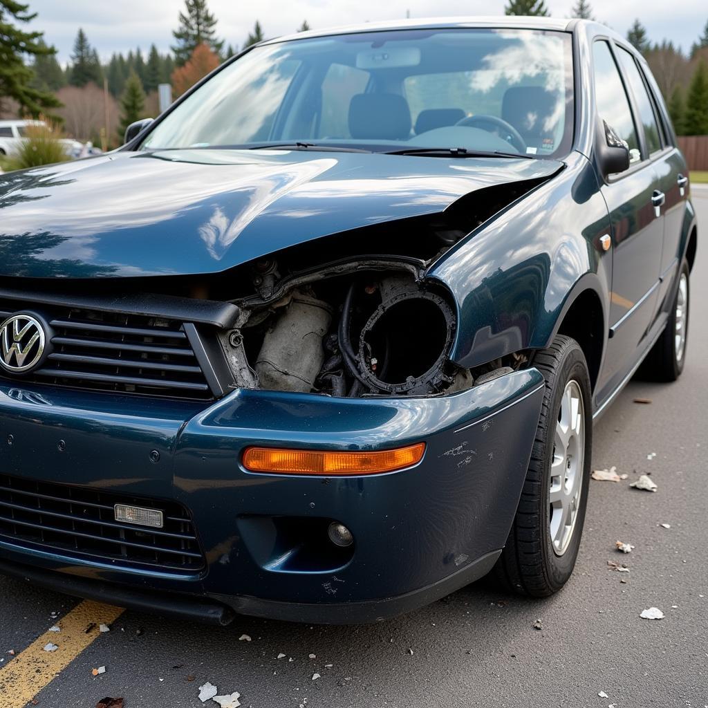 Damaged Car After Accident