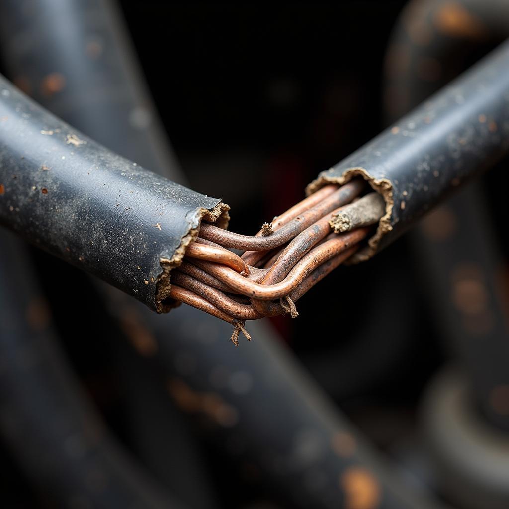 Damaged Car Wiring Harness