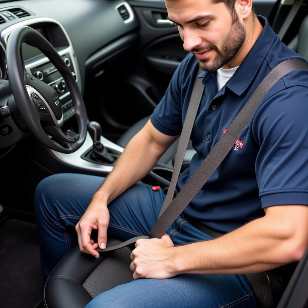 Replacing a Damaged Car Seat Belt