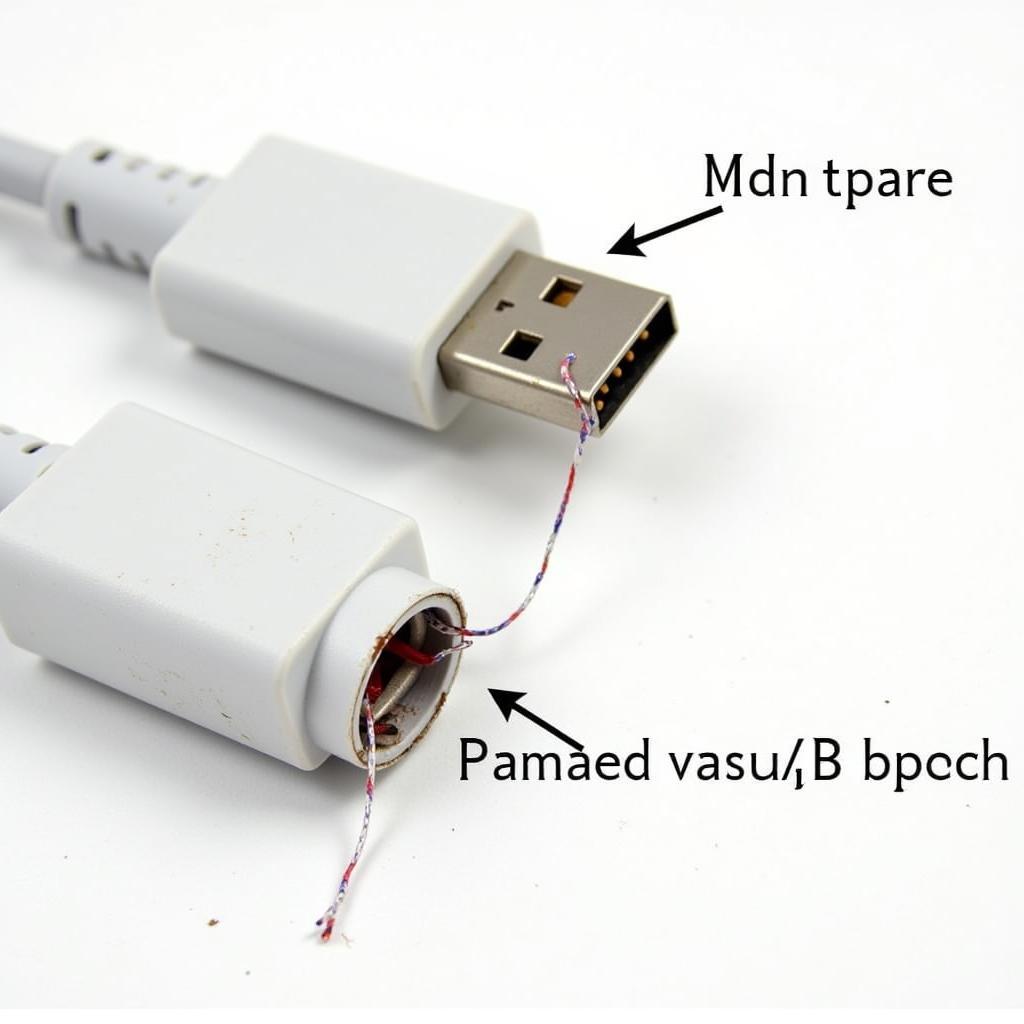 Damaged USB Cable Close-up