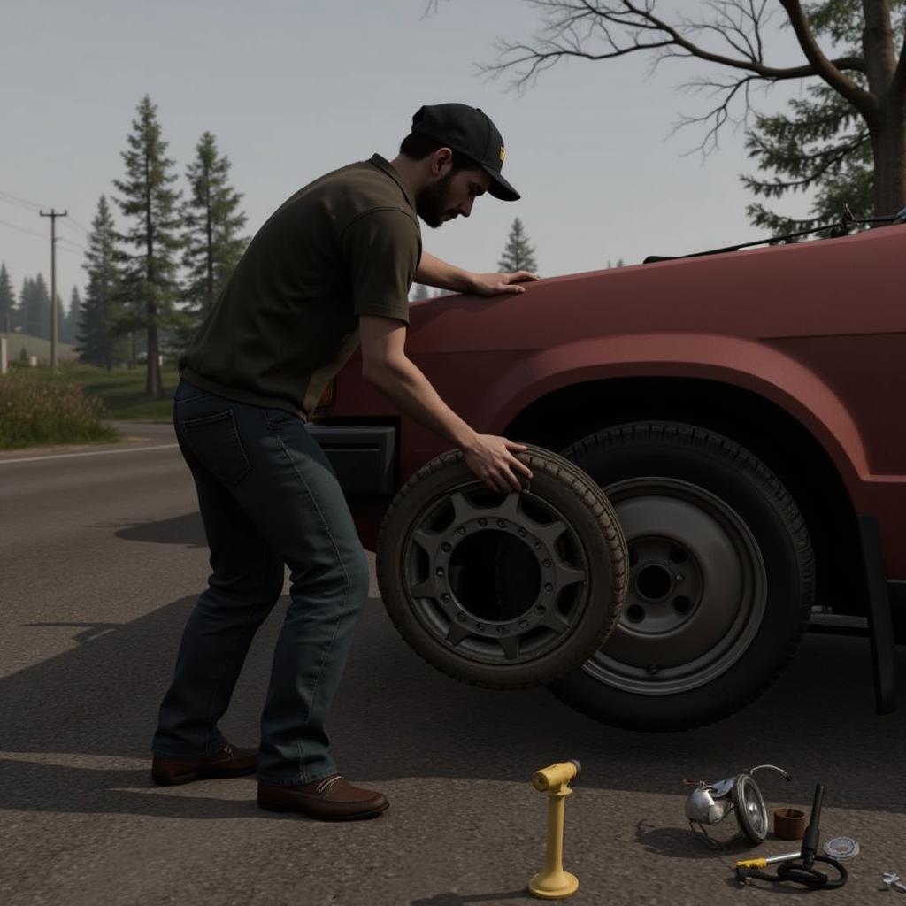 DayZ Replacing a Car Wheel