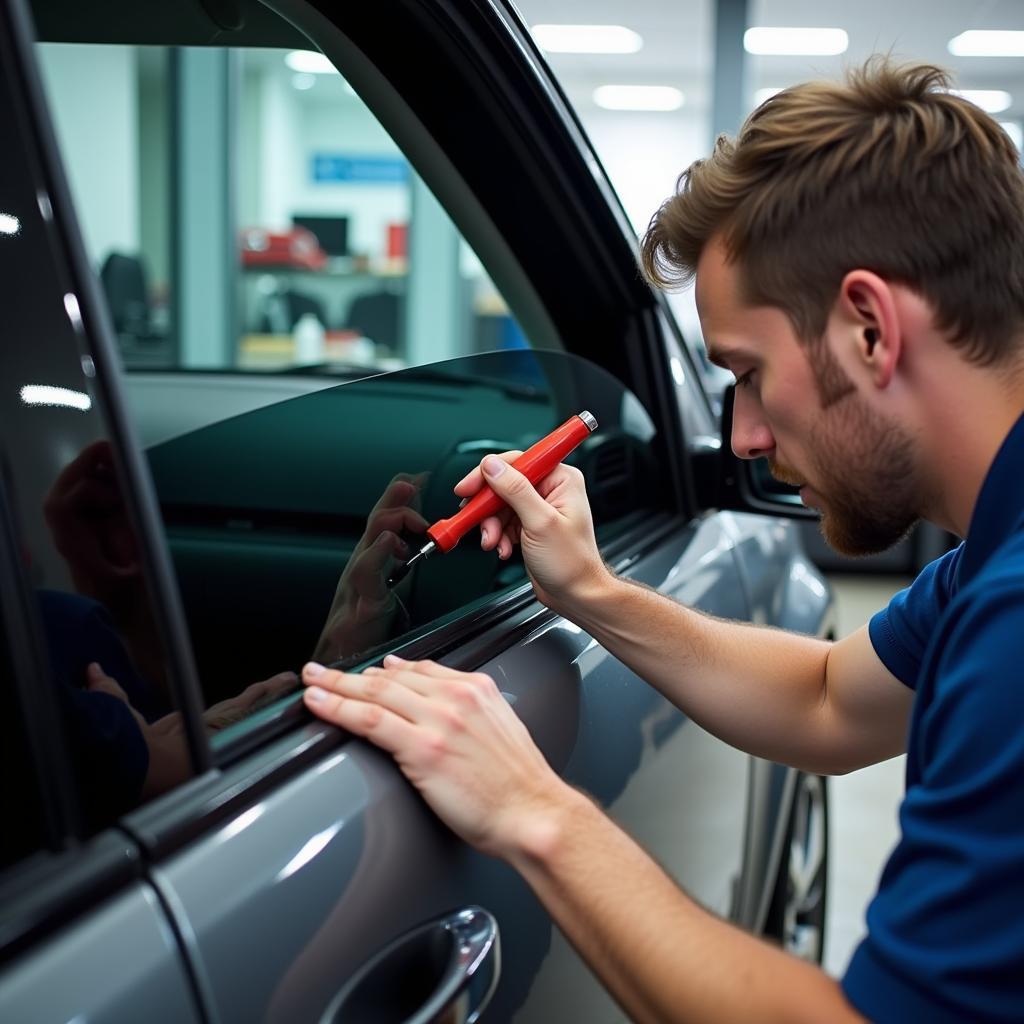 DC Fix Window Film Tinting Technician in Action