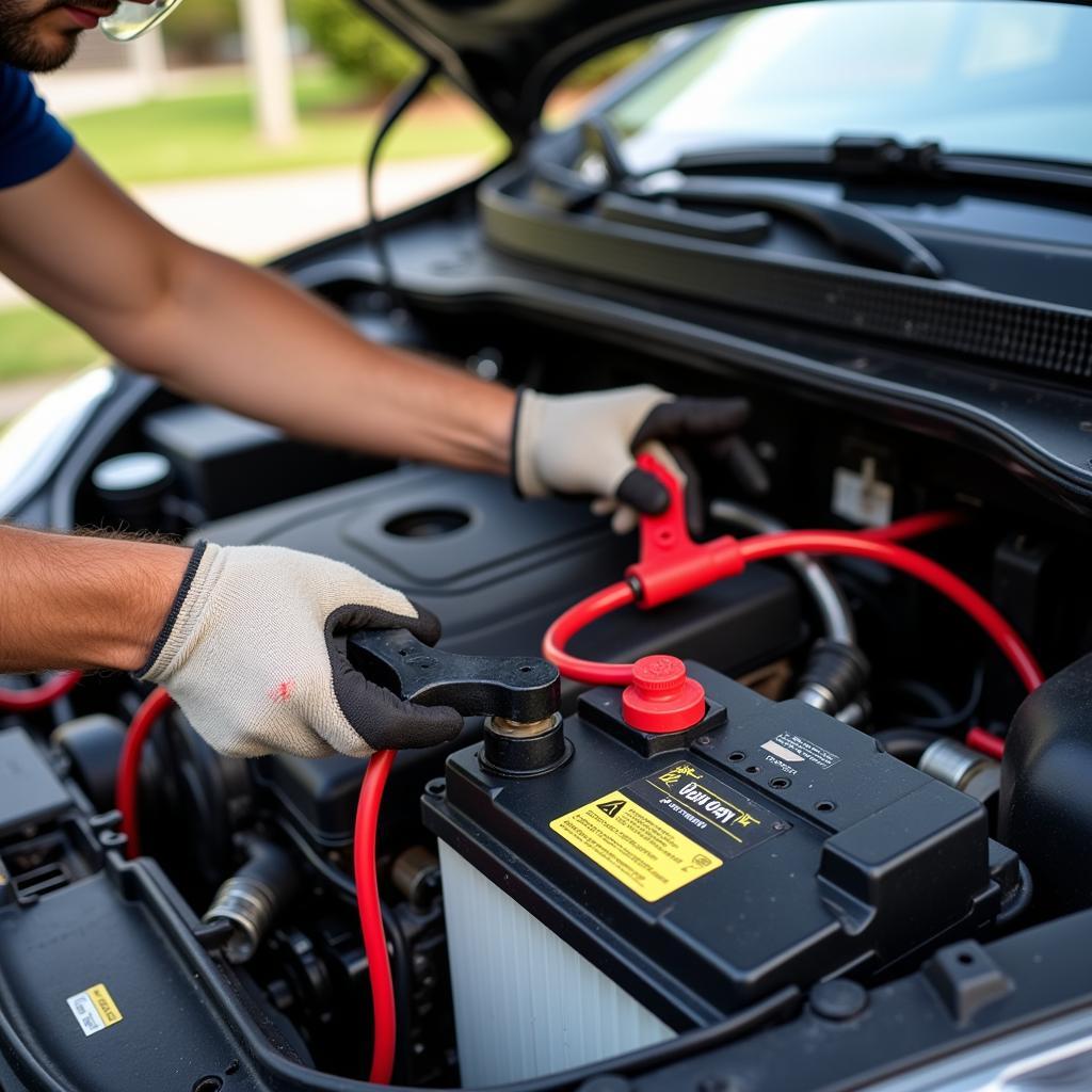 Dead Car Battery Jump Start