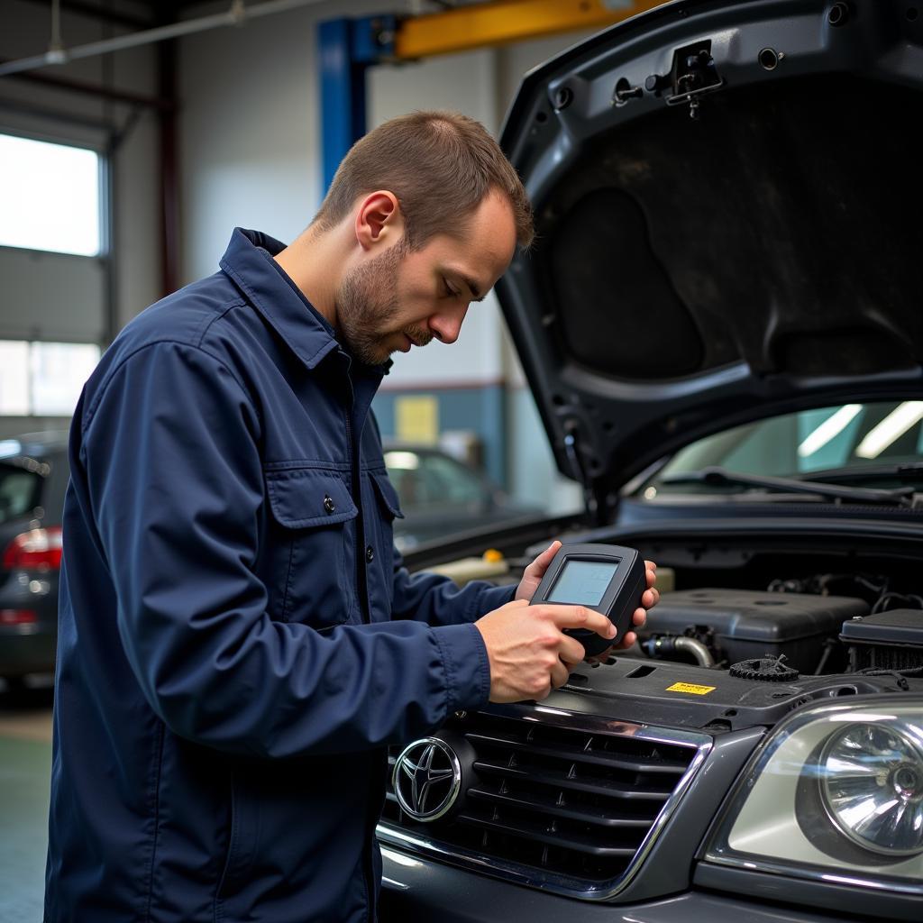 Pre-purchase car inspection by a mechanic