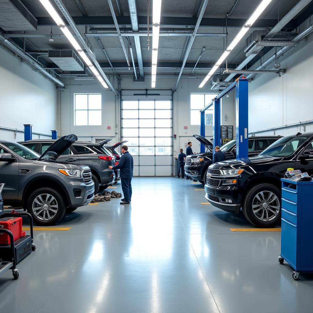 Modern Dealership Service Bay