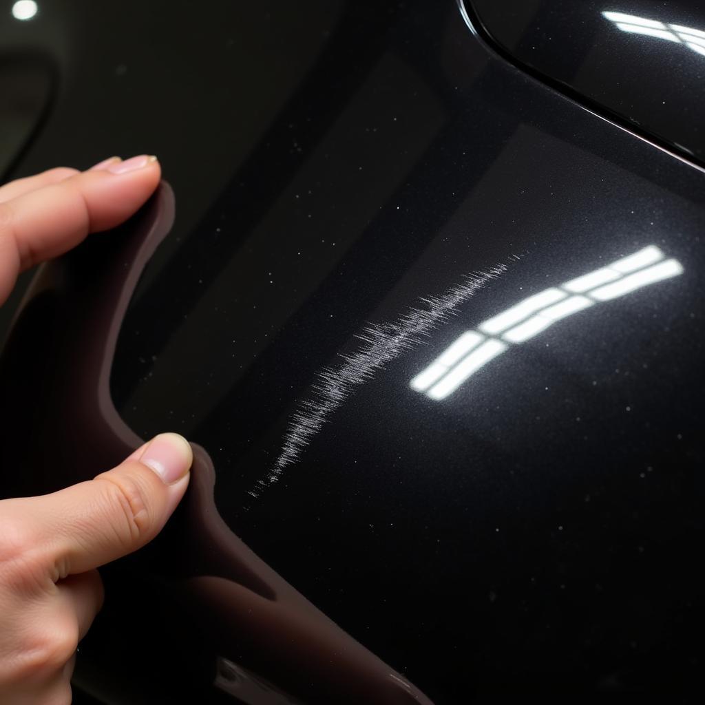 Assessing Deep Scratch on Black Car Paint