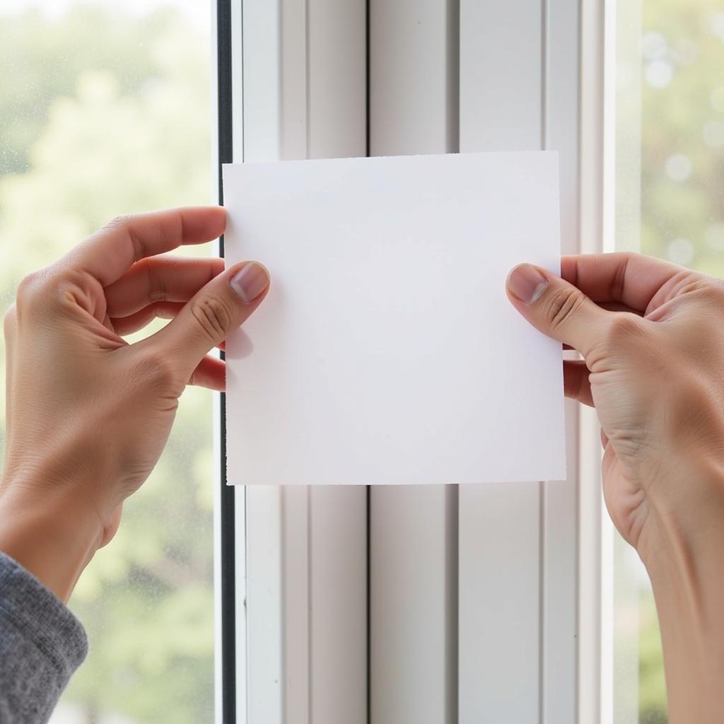 Diagnosing air leak in car window using the paper test