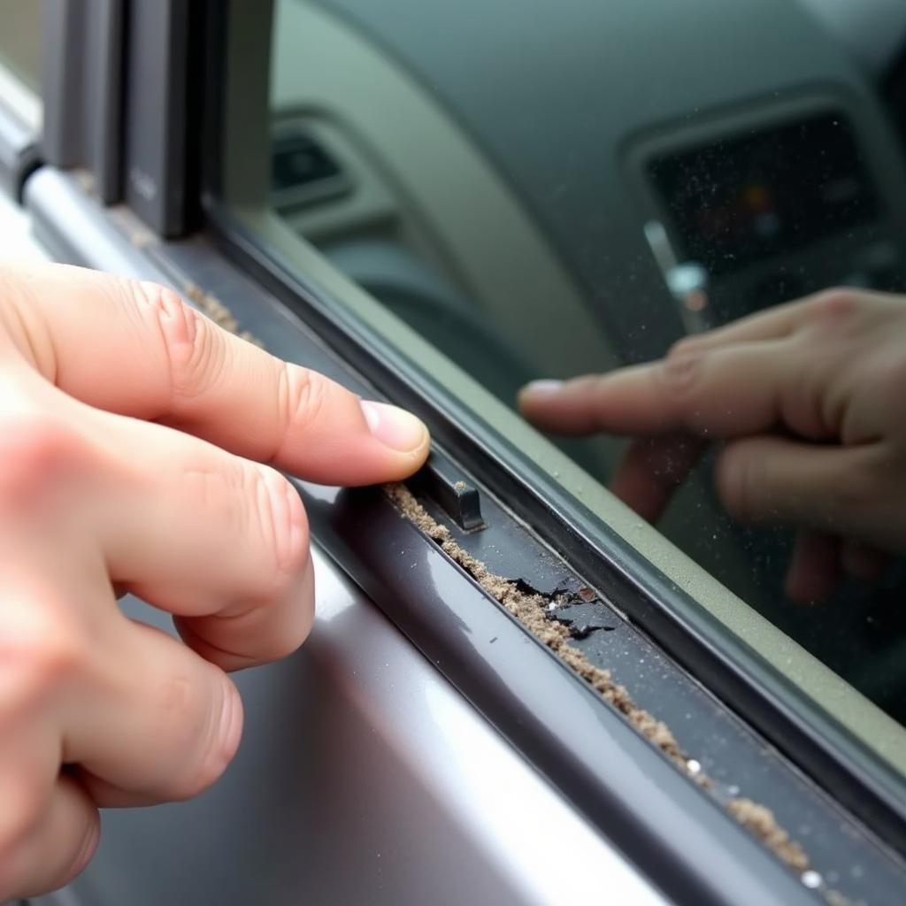 Inspecting Car Door Weatherstrip for Damage