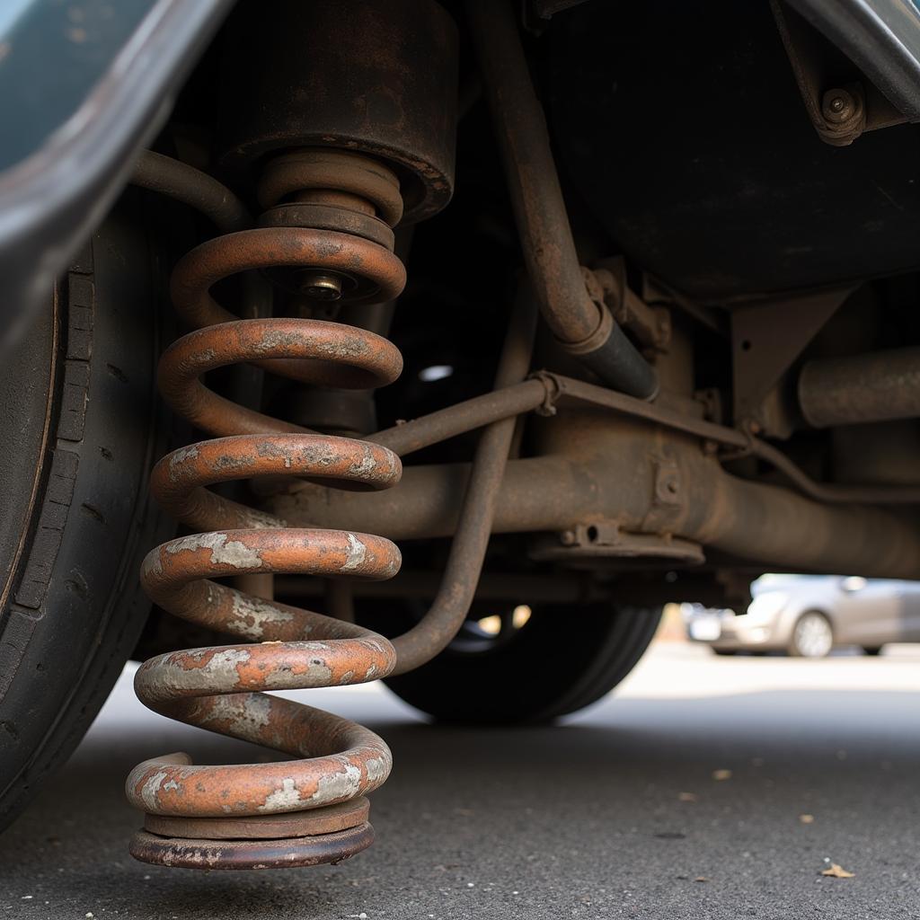 Worn out car springs needing replacement