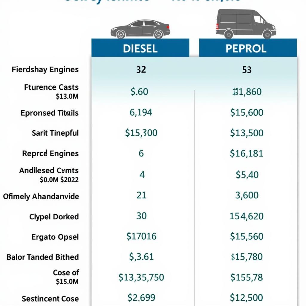 Diesel vs Petrol Maintenance Chart