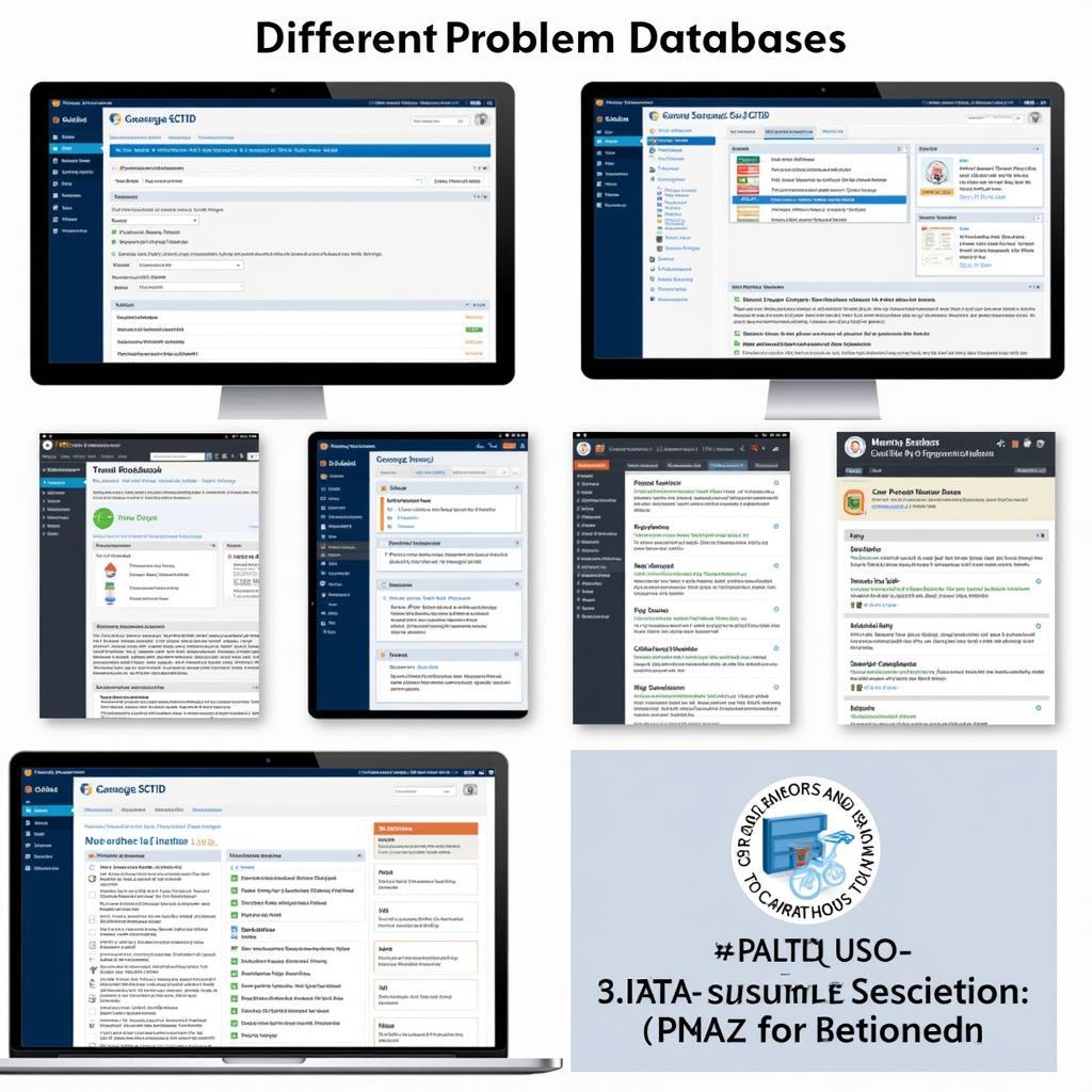 Different Car Problem Databases on Computer Screens