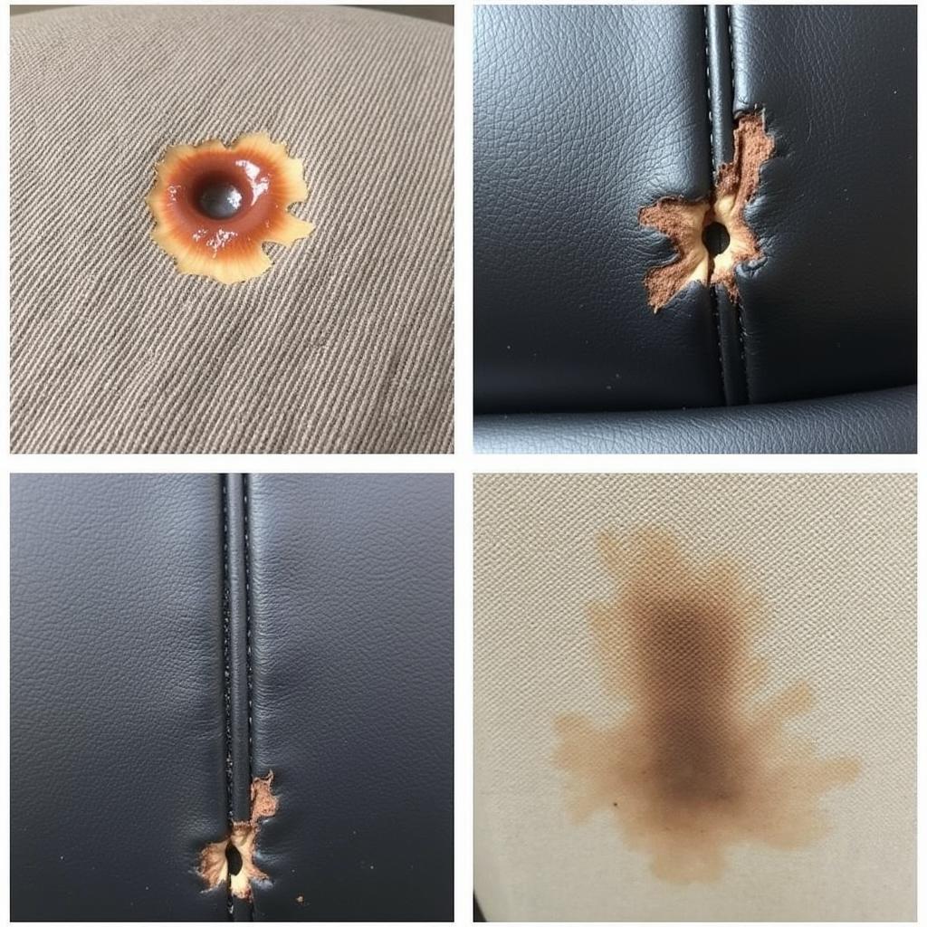 Various Types of Car Upholstery Damage: Tears, Stains, Burns