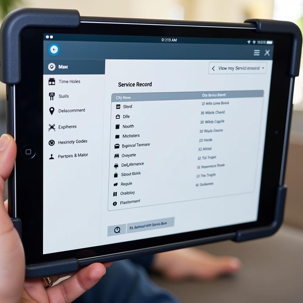 Digital Car Service Records on a Tablet