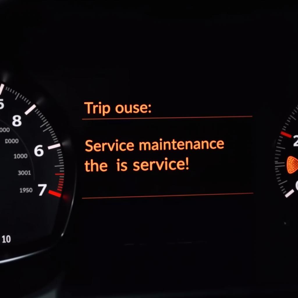 Car Dashboard Showing Service Maintenance Alert