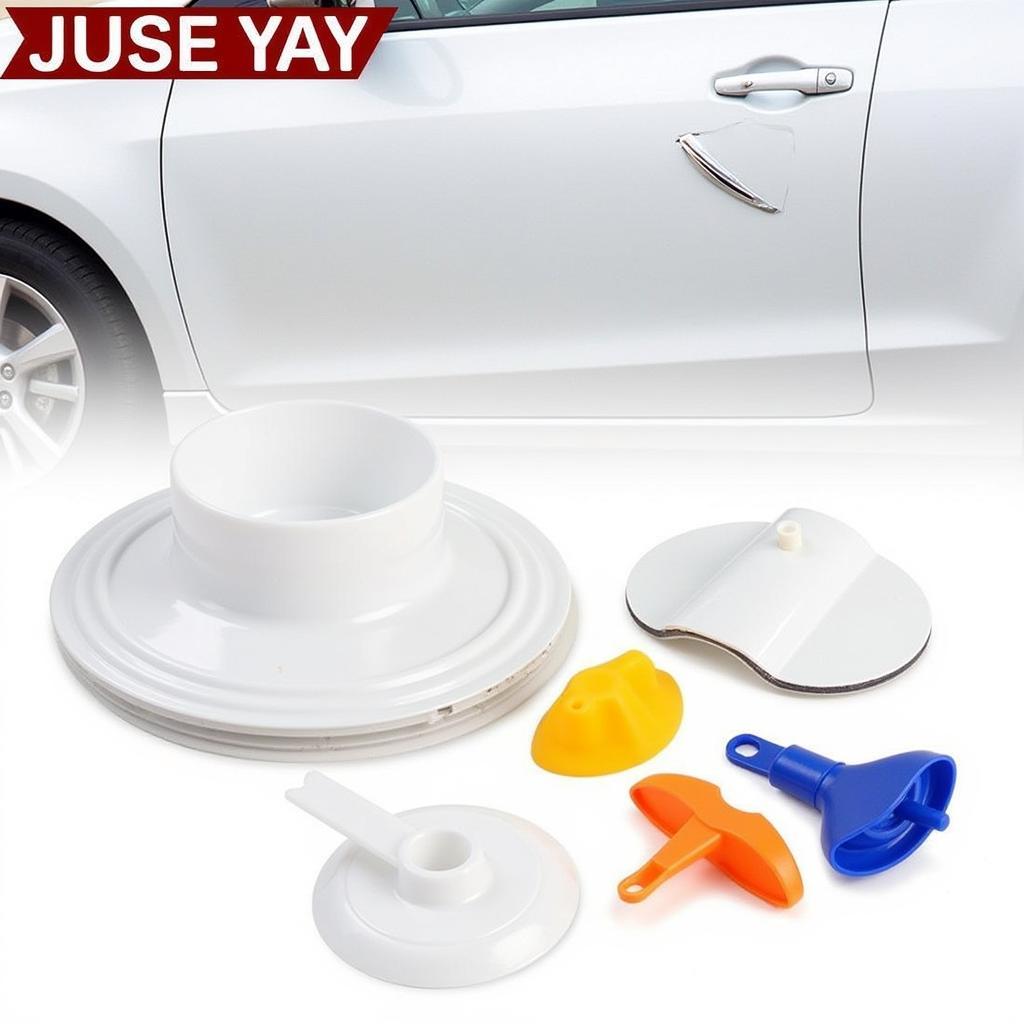 DIY Car Door Dent Repair Kit with Suction Cups and Glue Pullers