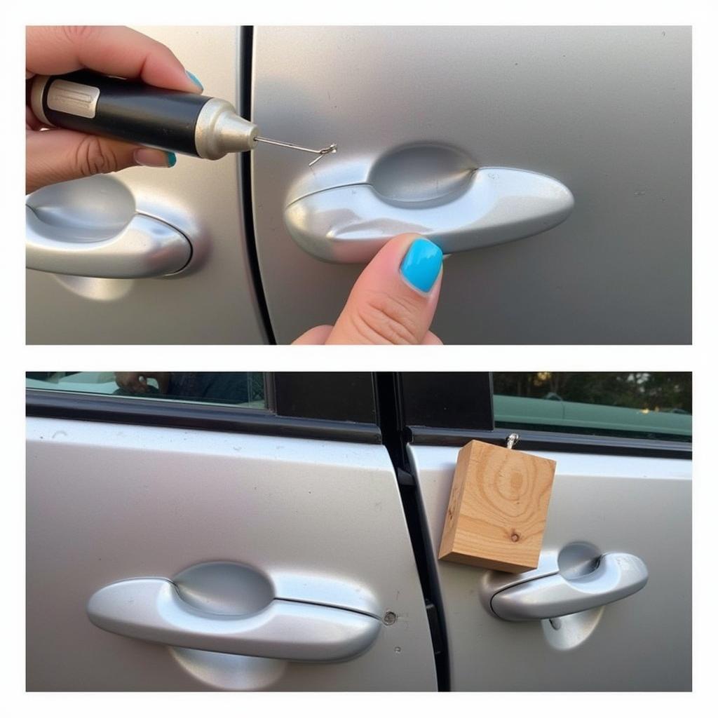 DIY Car Door Frame Repair with Suction Cup and Mallet