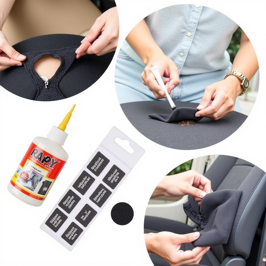 Using a DIY car seat repair kit