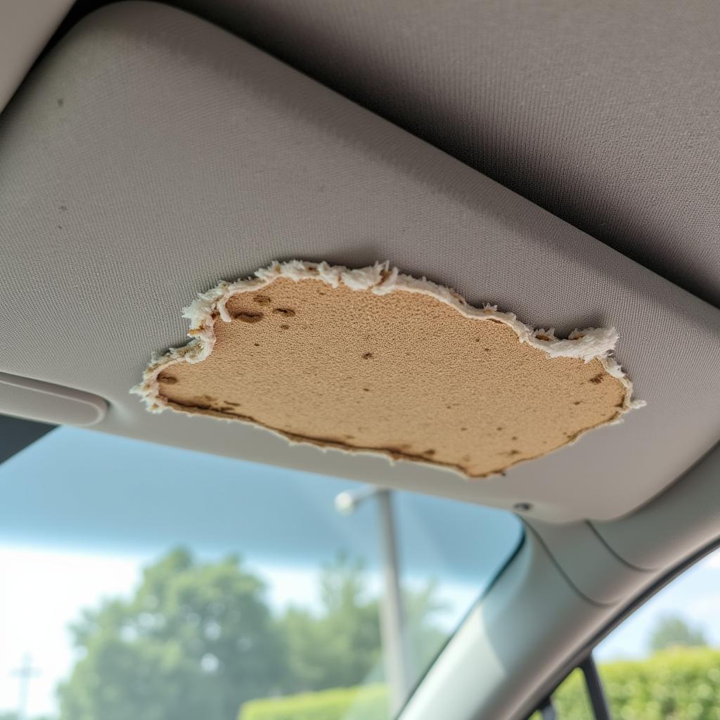 Drooping Car Ceiling Due to Adhesive Failure