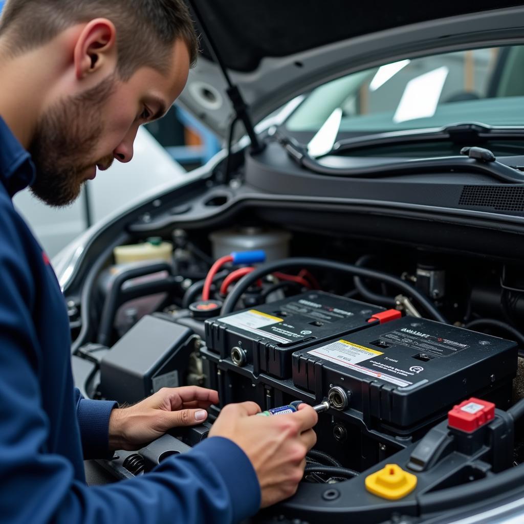 Electric Car Battery Inspection