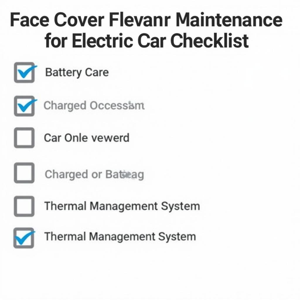 Electric car maintenance checklist