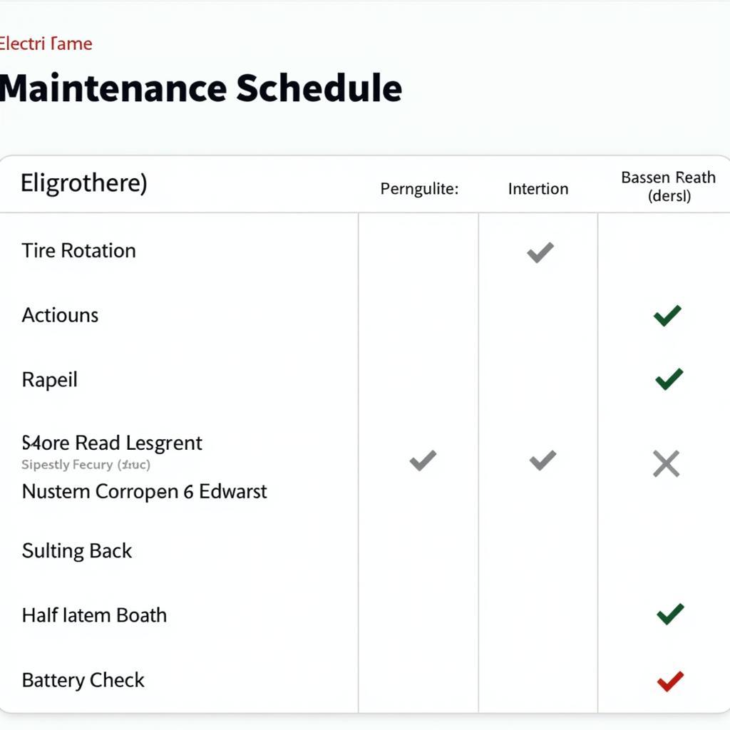 Electric Car Maintenance Schedule