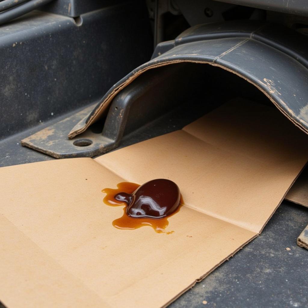 Engine Oil Leak Detection on Cardboard