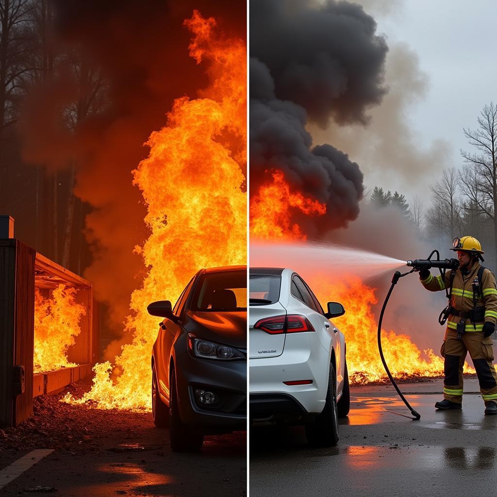 Comparing Electric Vehicle and Gasoline Car Fires: Intensity, Duration, and Extinguishing Methods